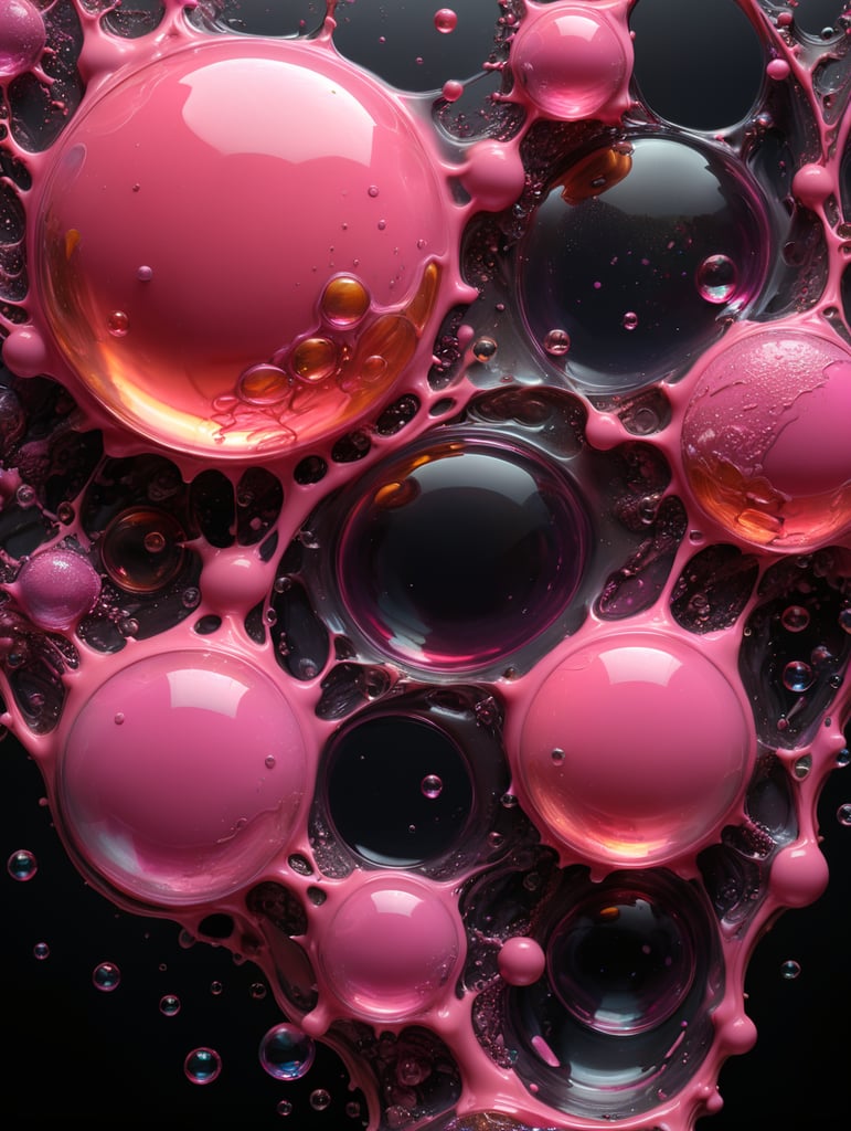 concept of human, liquid, melted wax, bubbles, abstract, everything pink