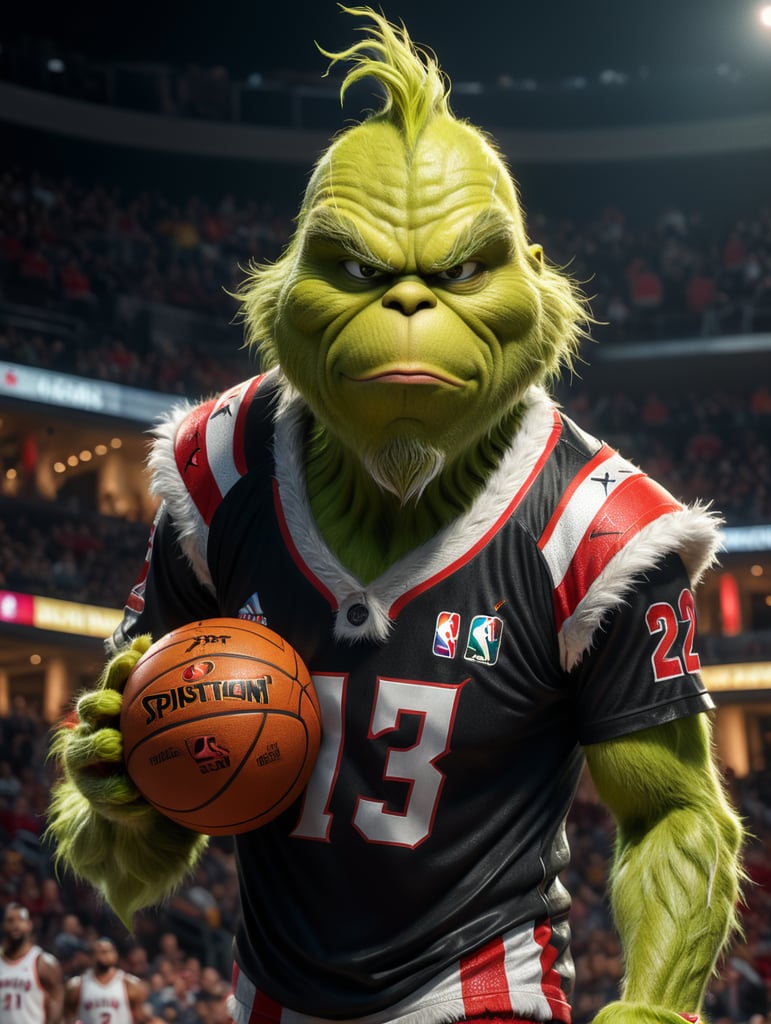 grinch wearing the Miami Heat jersey