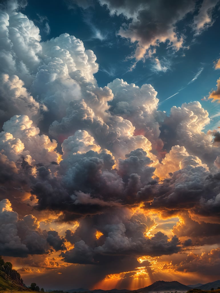 Cloudy background with vibrant coloe