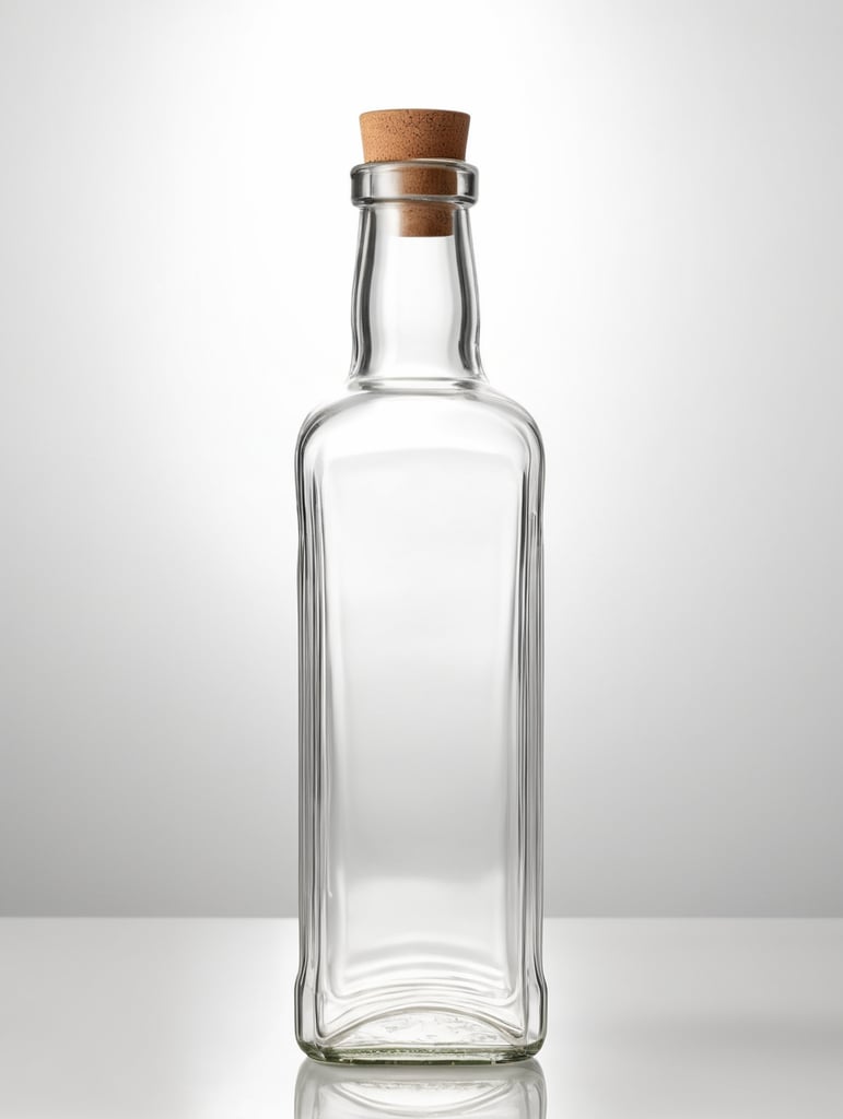 Photo of a Glass Bottle, Empty, Clean, Clear