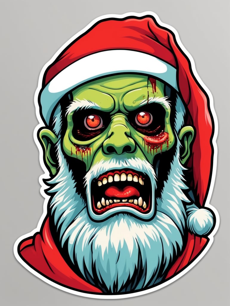 Pop art illustration, sticker, zombie, cute