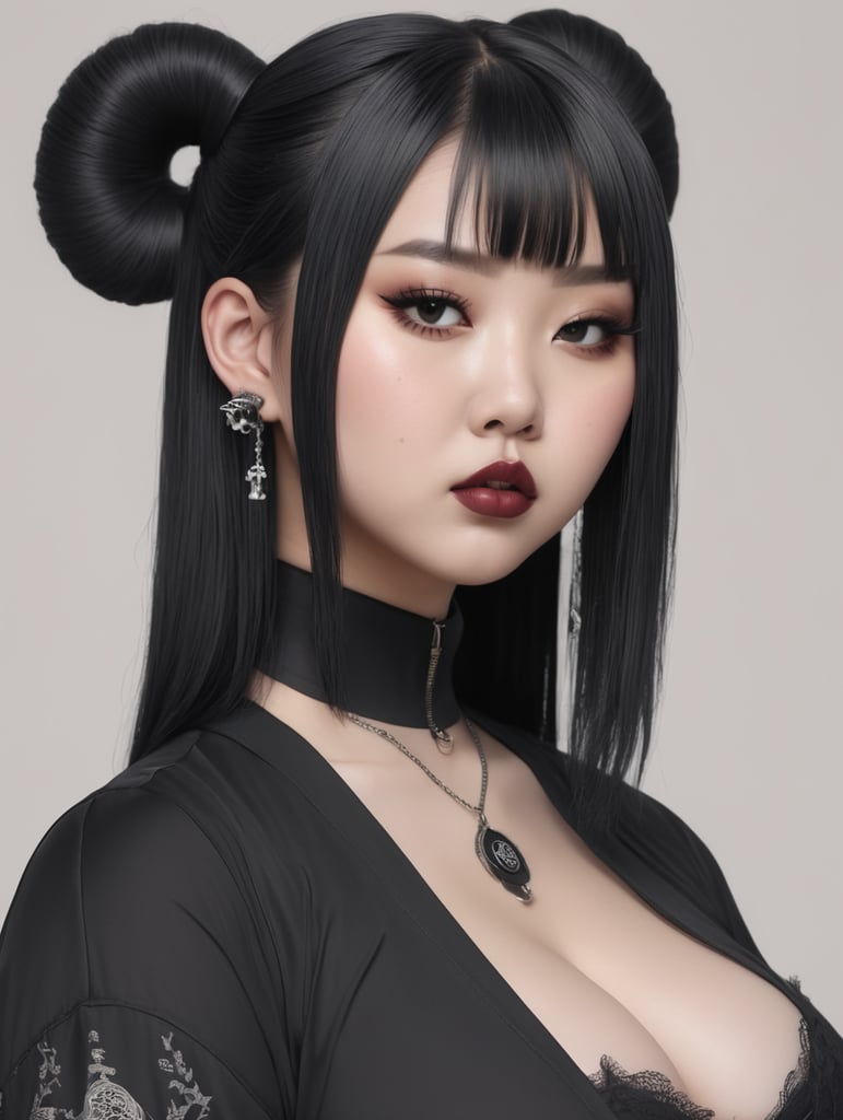 a thicc asian goth girl
