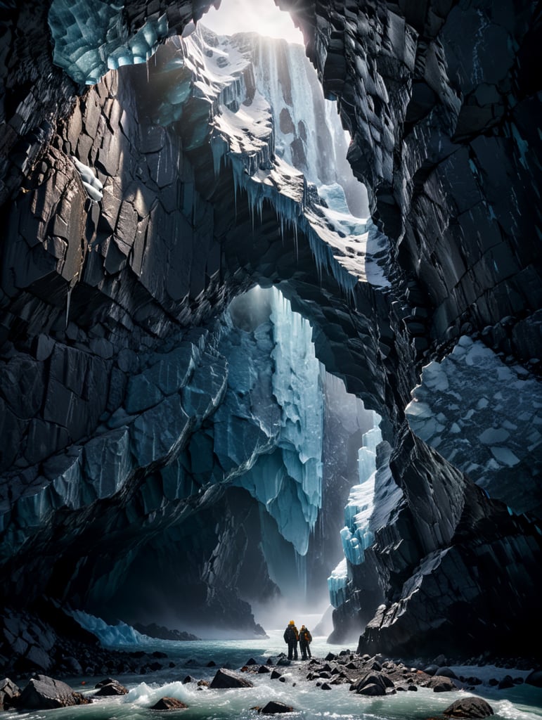 Behind the ice wall, Antarctica, ice belt, parallel world behind the wall