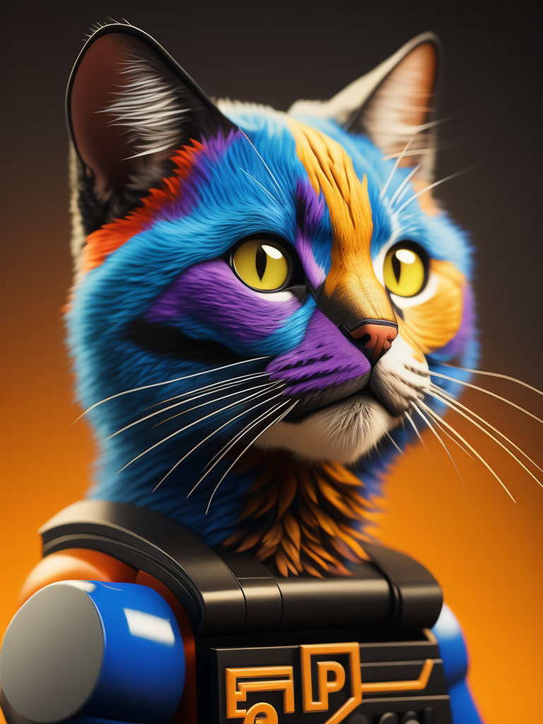 Premium Free ai Images | cat lego figure style gradient background ...