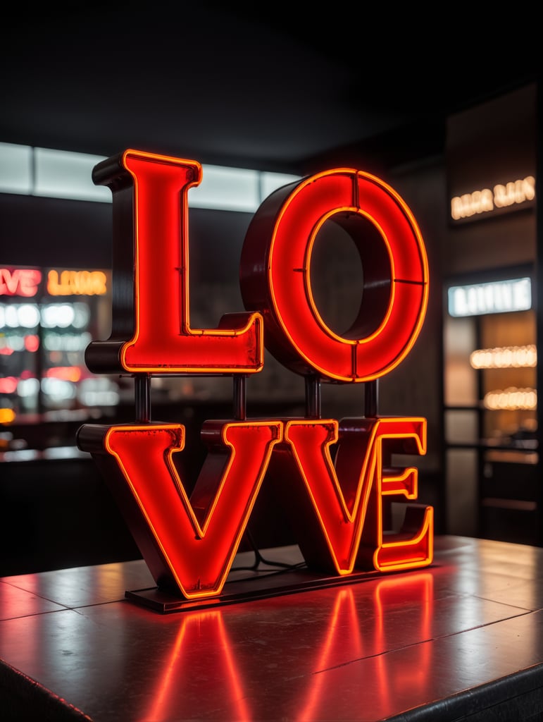 love neon sign, red color, neon