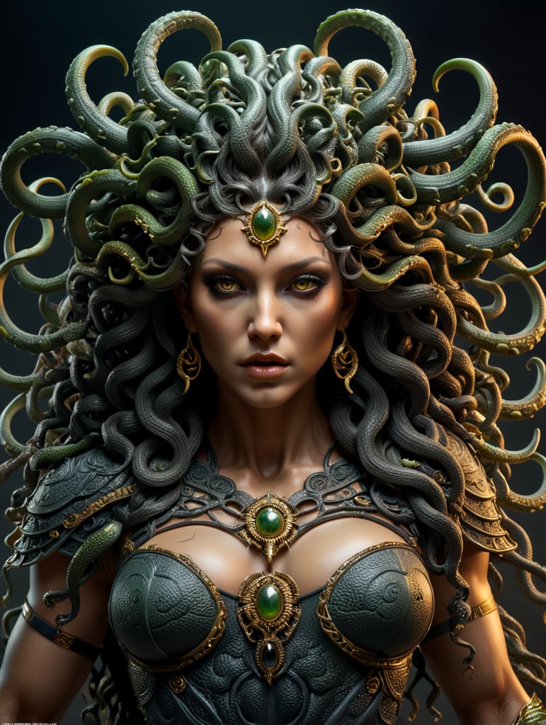 highly detailed full body of medusa