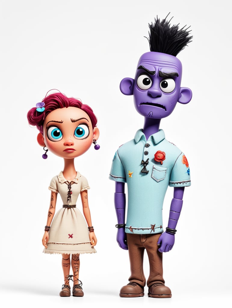 white background voodoo doll basic pins stitched