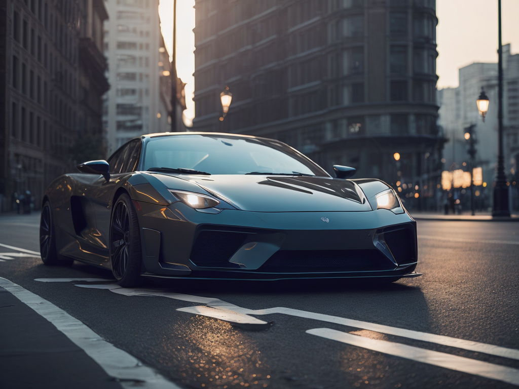 sport car on a city street