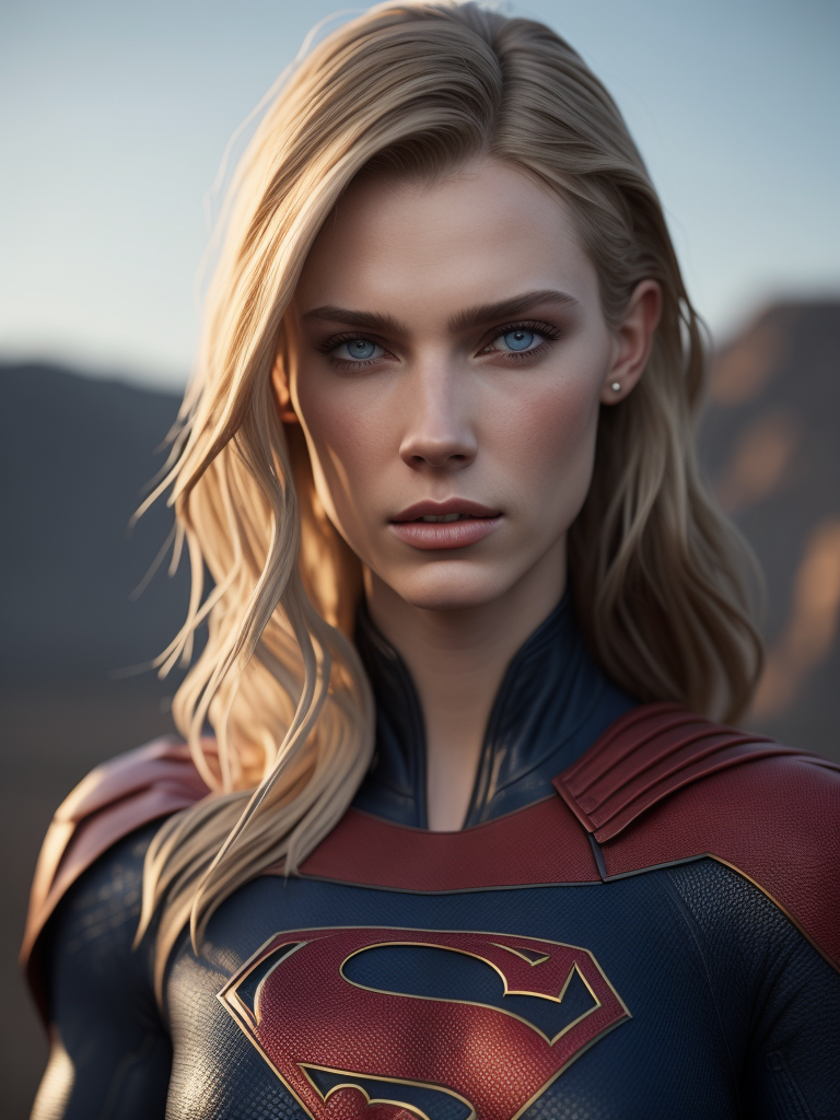 8k, best quality, real picture, intricate details, ultra-detailed, ultra highres, depth field,(photorealistic,realistic:1.2),masterpiece,photo of european girl, supergirl, (bruise, dirty, torn clothes, revealing clothes, blood:1.3), blue eyes, blonde hair, long hair, ripped cape, ripped pantyhose, superhero, solo, sun, blue sky, best quality, realistic, photorealistic, (intricate details:1.2), (delicate detailed), (cinematic light), clear line, sharp focus, realistic face, detailed face, unity 8k wallpaper, ultra high res, (photorealistic:1.4), looking at viewer