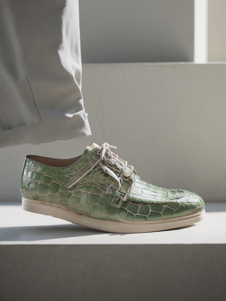 Super realistic gucci mexican gator skin shoe 3d octane render