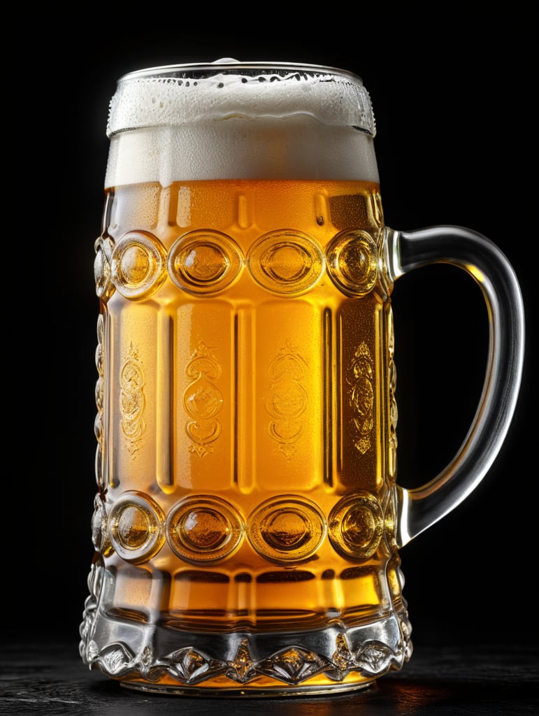 glass beer bottle, isolated, black background, professional photo