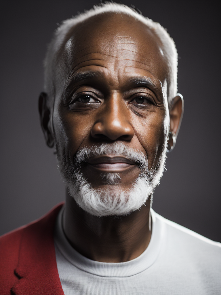 Portrait of hide your pain Harold with black skin, cinematic, dark light, beautiful colors, detailled, contrast light