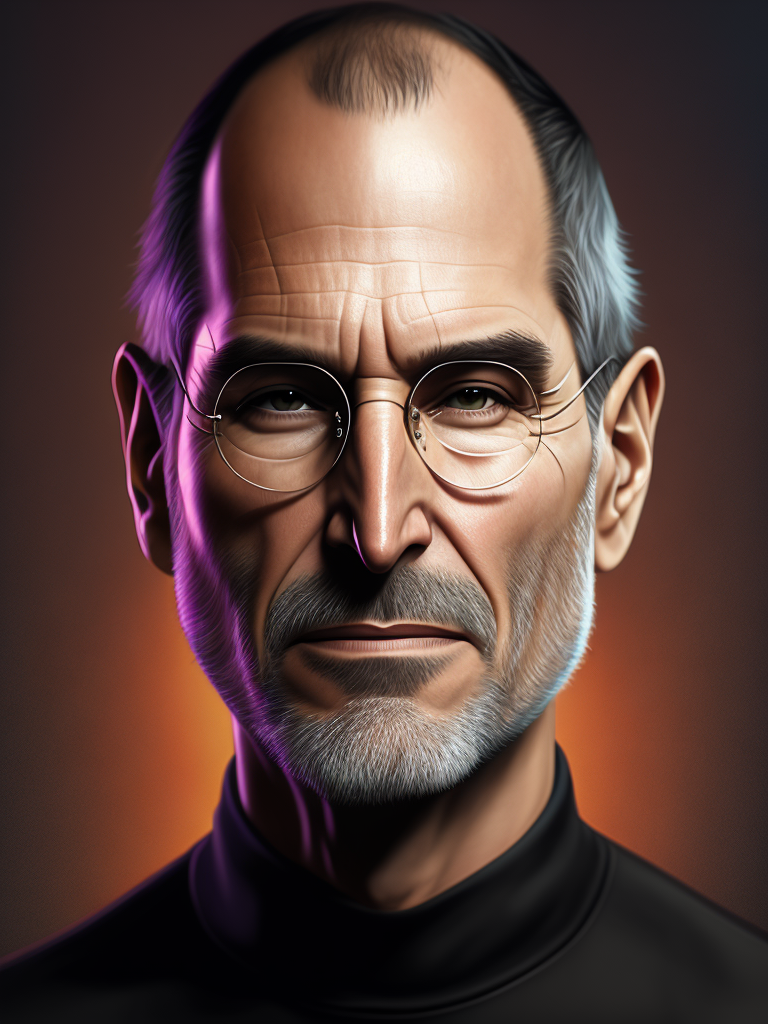 Portrait of Steve Jobs, natural colors, elegant, highly detailed, sharp focus, dramatic lighting, depth of field, incredibly high detailed