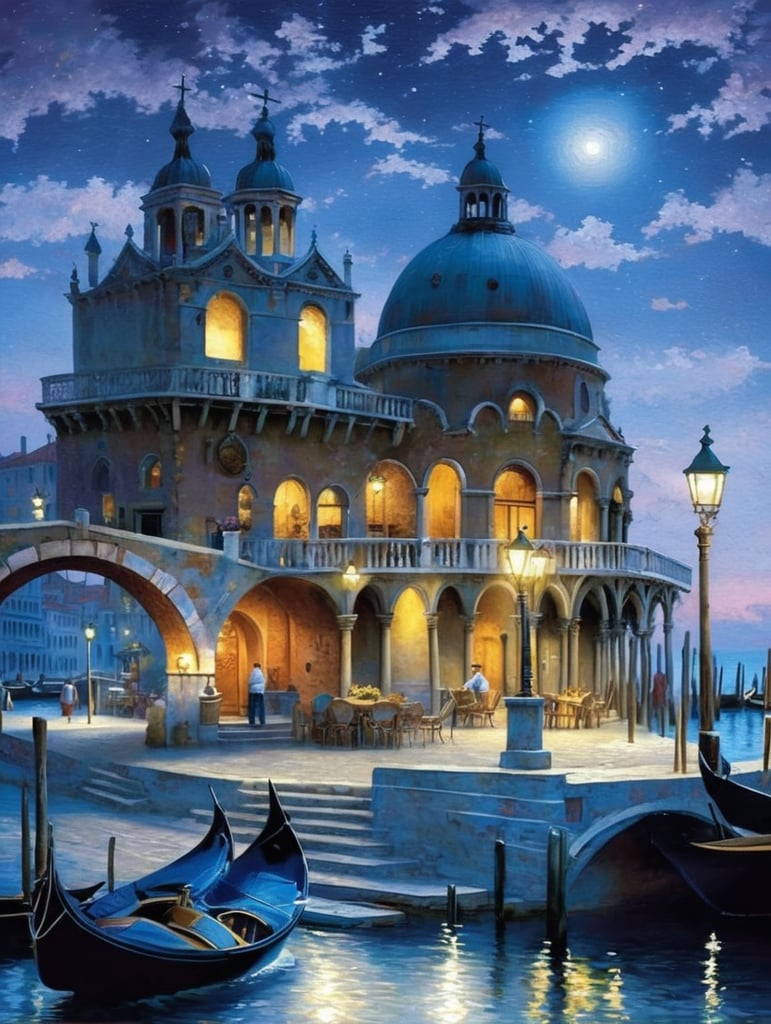 Venice folk art jigsaw Thomas kinkade style