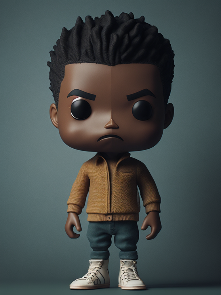 Full body 3d render of funko pop Pele