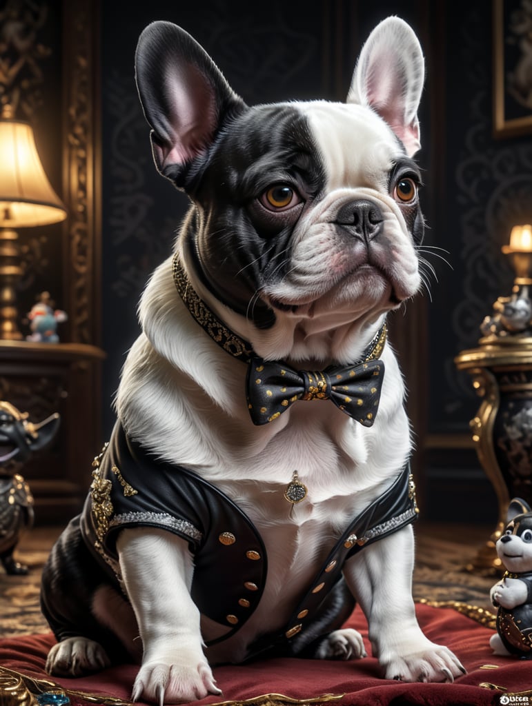 Bulldog francese bianco e nero Disney