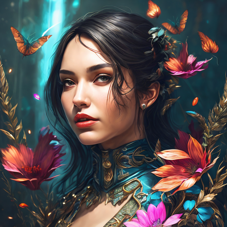 abstract ethereal flowers with blue and pink glass petals and metal leaves, 8k, uhd, intricate, highly detailed, sharp focus