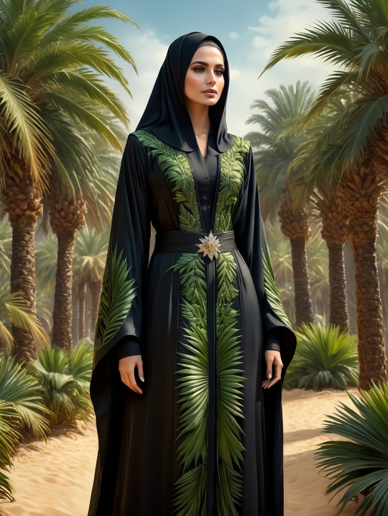 modern abaya made of palm tress leaves