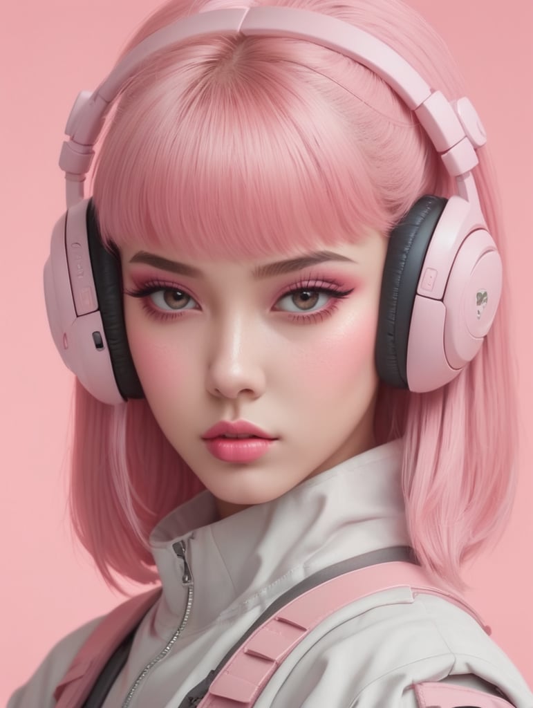 cyber, girl, pink