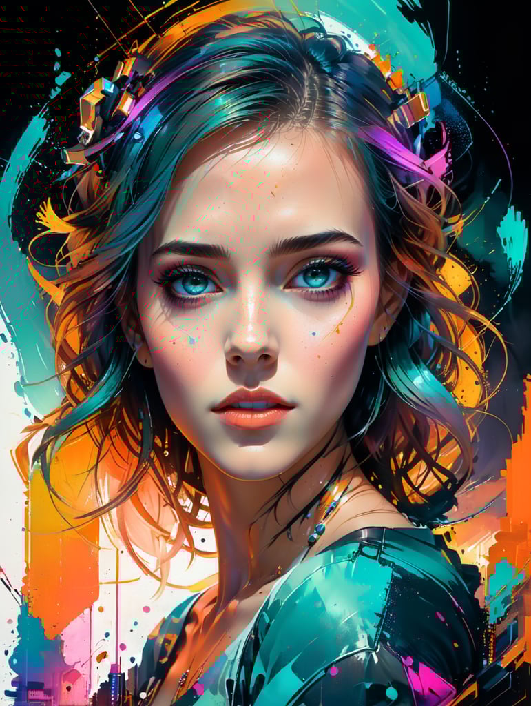 EmmaWatson Anime 90retro beautifulgirl beautifulwoman digitalart girl light neon neonlight woman neongirl stunninggirl