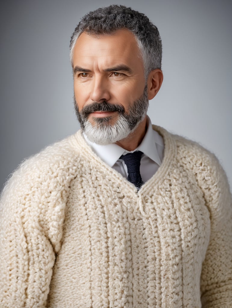 hirsute crocheted sweaters for sheeple, portrait