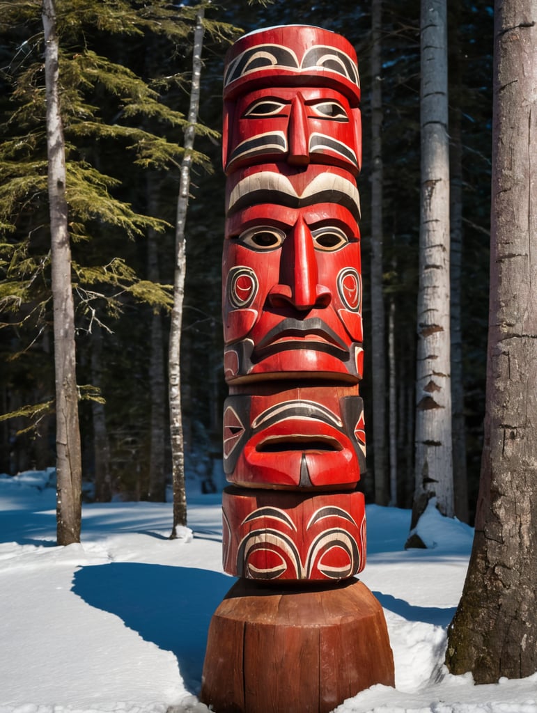 carved wooden totem, redskin, first nation, pole