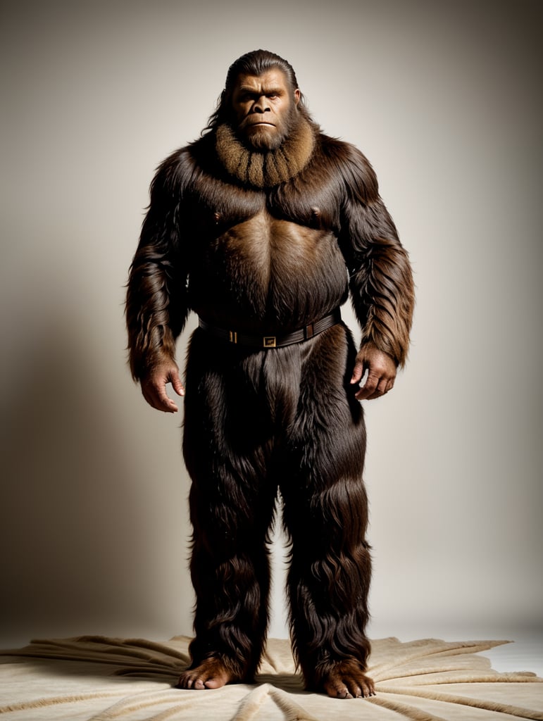 minimalist sasquatch haute couture full body hirsute fashions vogue abstract editorial album cover shot with nikon z8