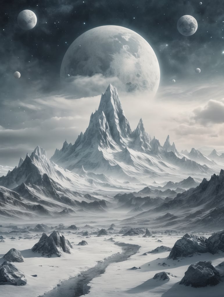 Create A Cosmic Universal Cold Place Image Without Humans