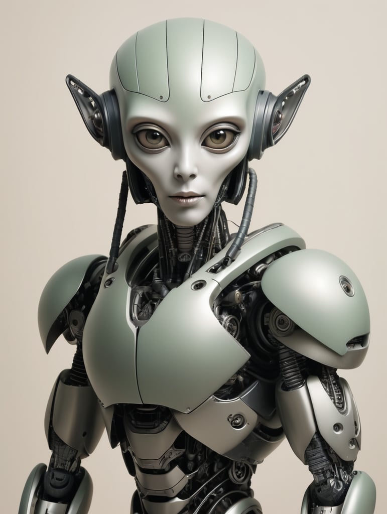 Half robot half alien real art