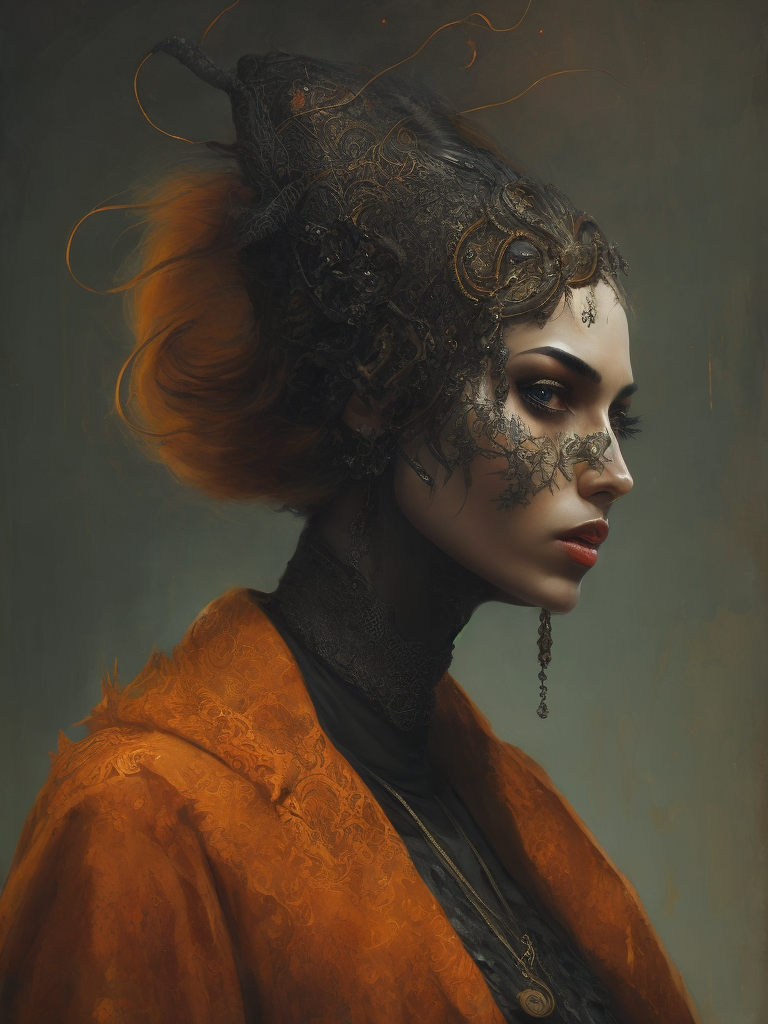 Quay Brothers style, Victorian porcelain doll's head, hair made of black mamba snakes, intricate black lace, muted colors, gothic horror, highly detailed