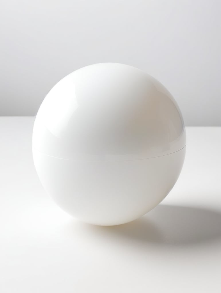 light gray plastic sphere,isolated, minimal