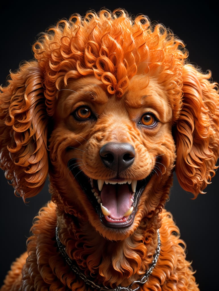 Smiling orange poodle
