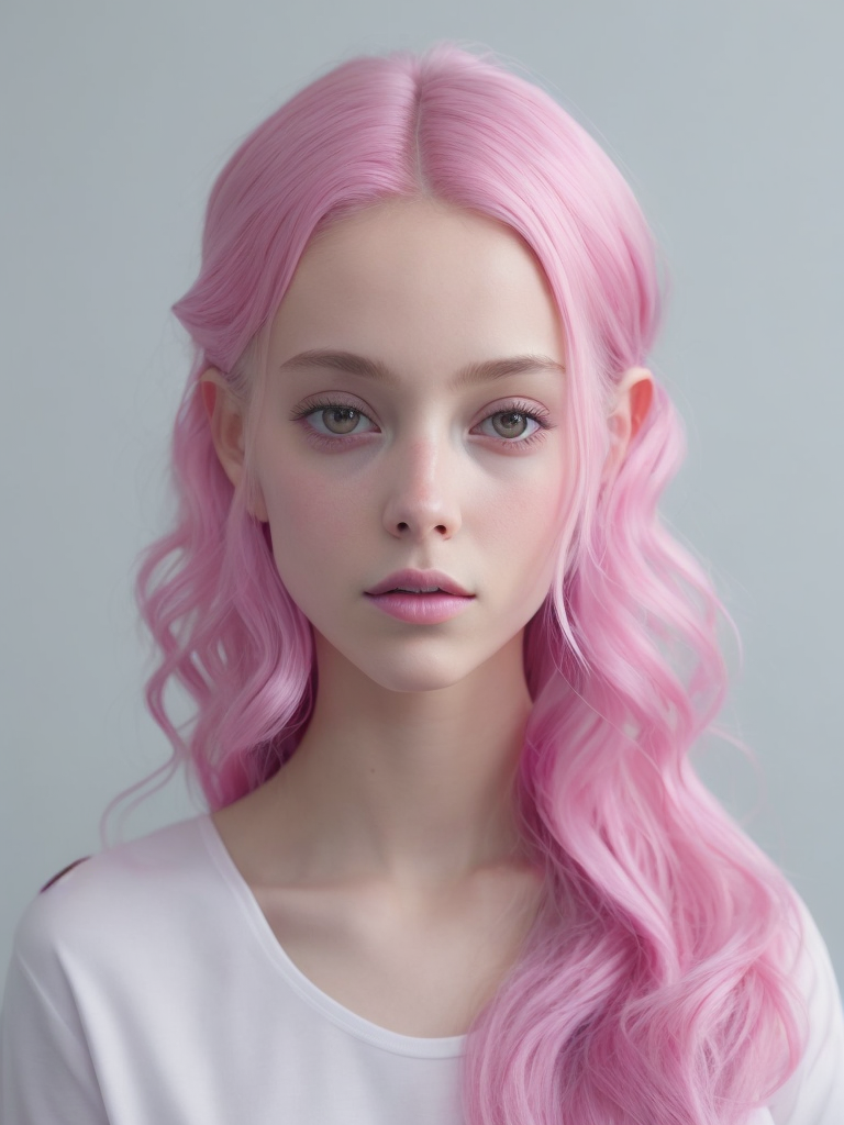 A digital painting of a girl with pink hair, a character portrait by Grillo Demo, featured on cgsociety, space art, artstation hd, behance hd, rendered in unreal engine