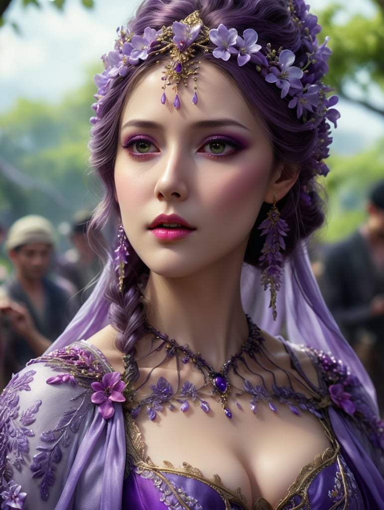 Make concept references for wisteria themed costume