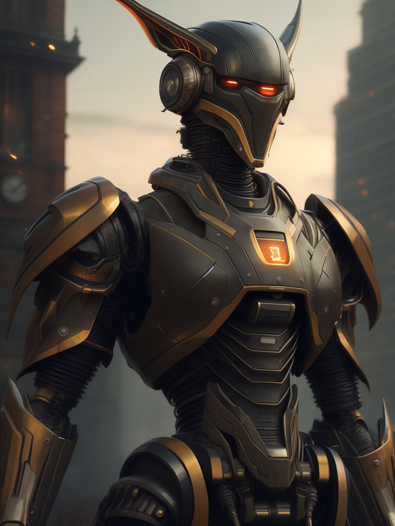 a futuristic robot with a futuristic design, in the style of victorian genre paintings, realistic hyper-detailed portraits, dark, muted colors, duckcore, bibliopunk, shot on 70mm, clockpunk