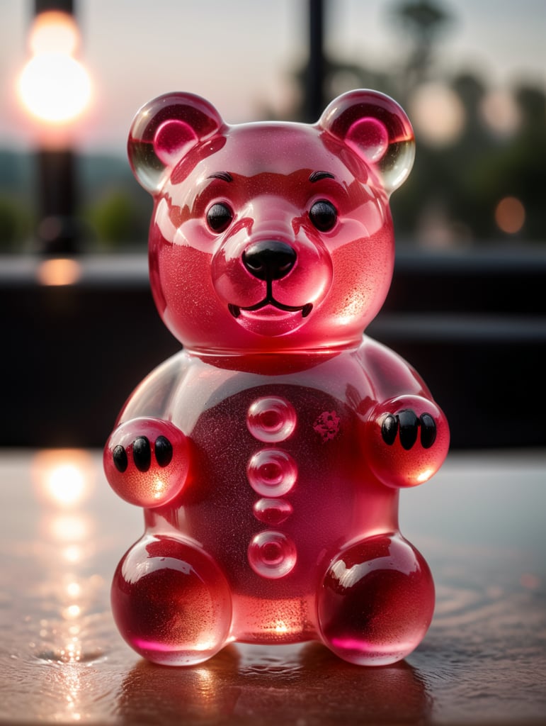 transparent pink 3D gummy bear tattoo