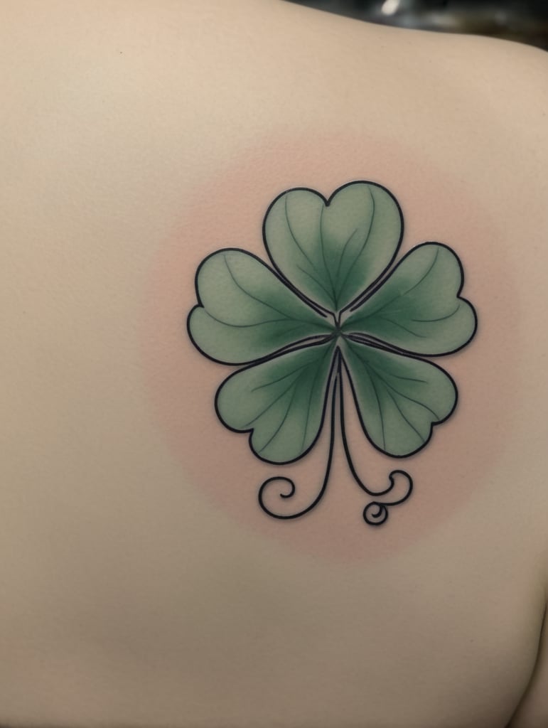 Outline of a clover tattoo