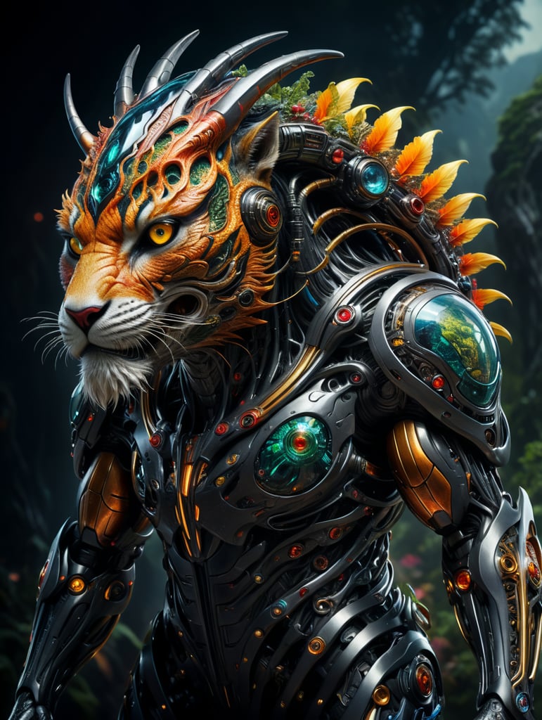 a simplified hybrid of human body having animal characteristics