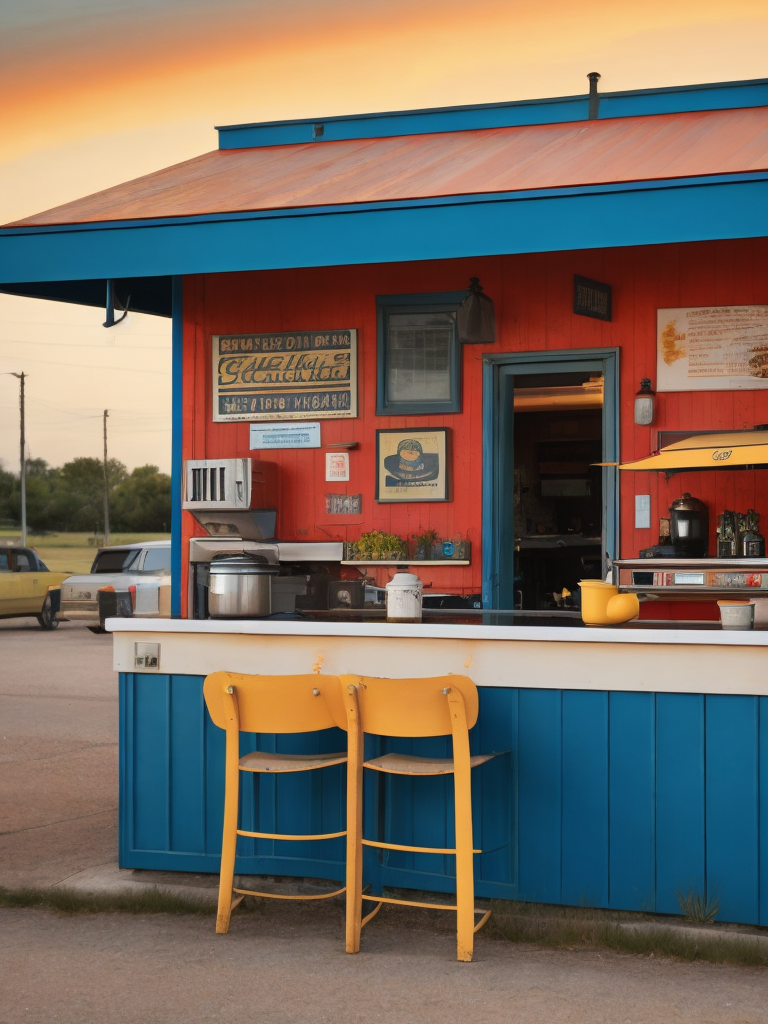 Small roadside diner quaint americana