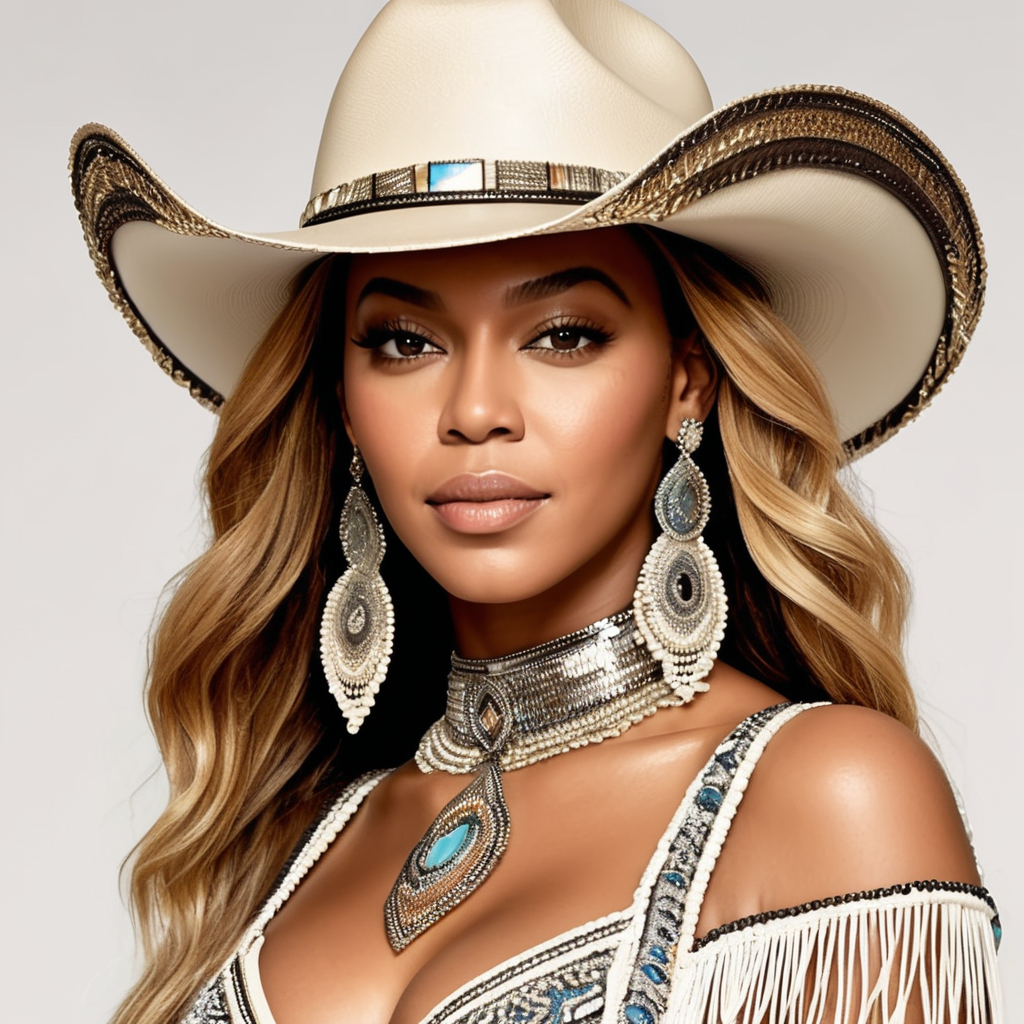 Beyonce wearing a cowboy hat