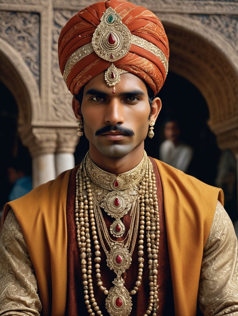 25-year-old Indian men” by Steve McCurry, 35mm, F 2.8, insanely detailed and intricate, character, hypermaximalist, elegant, ornate, beautiful, exotic, revealing, appealing, attractive, amative, hyper-realistic, super detailed