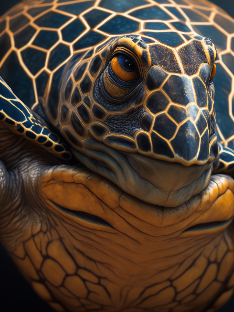 Type of Image: Photography (((Subject Description: realistic wall head))) A realistic digital illustration of an HAWKSBILL TURTLE portrayed in a stylized, tribal art-inspired manner to represent the HAWKSBILL TURTLE and its significance