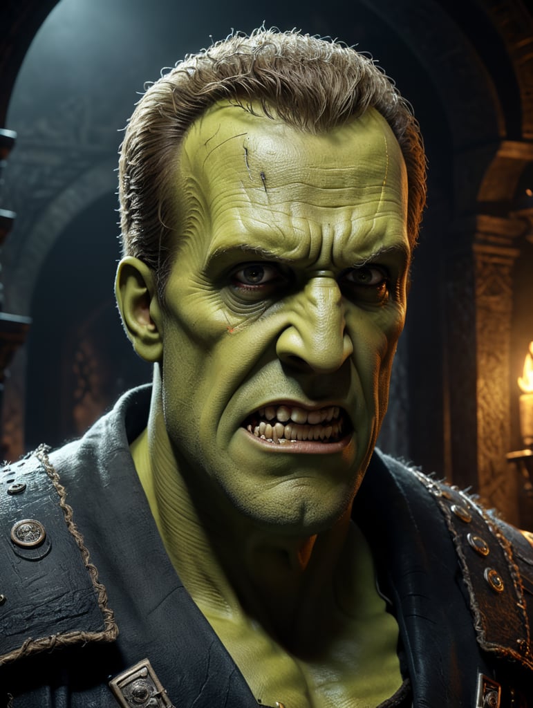 Harry kane dressed as frankenstein in cartoon format