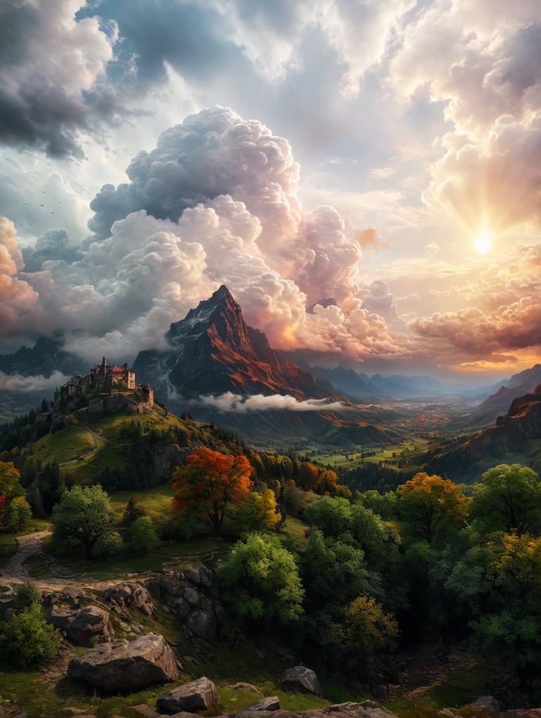 Very attractive cloudy background with vibrant color