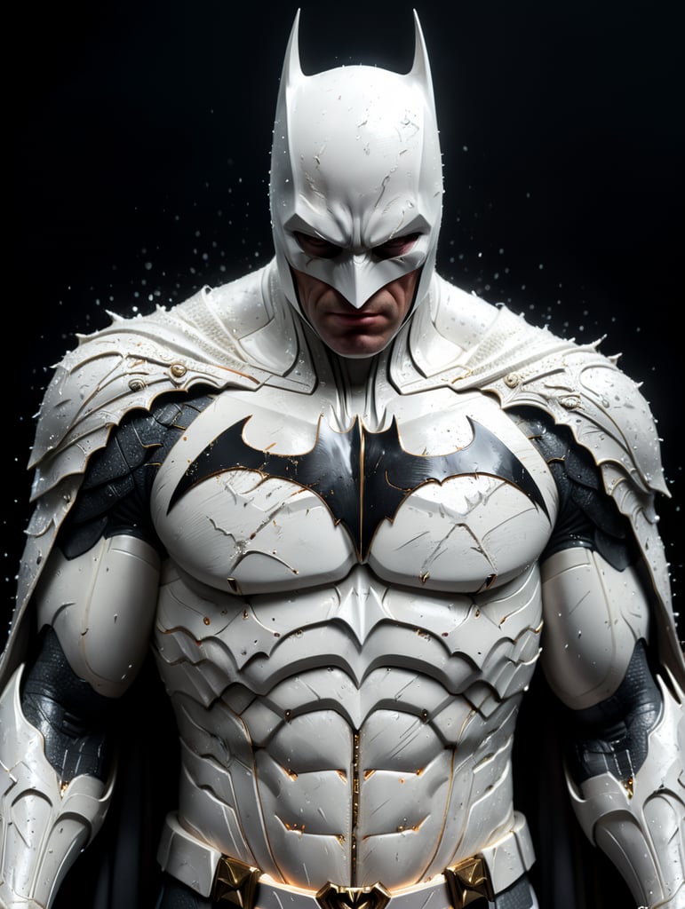 Batman crying in white suit