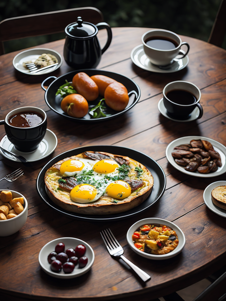 full breakfast table