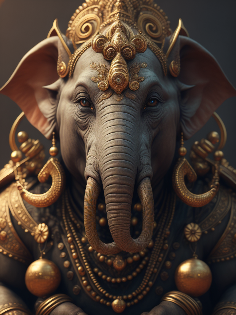 colourfull god Vinayagar high resolution, realistic