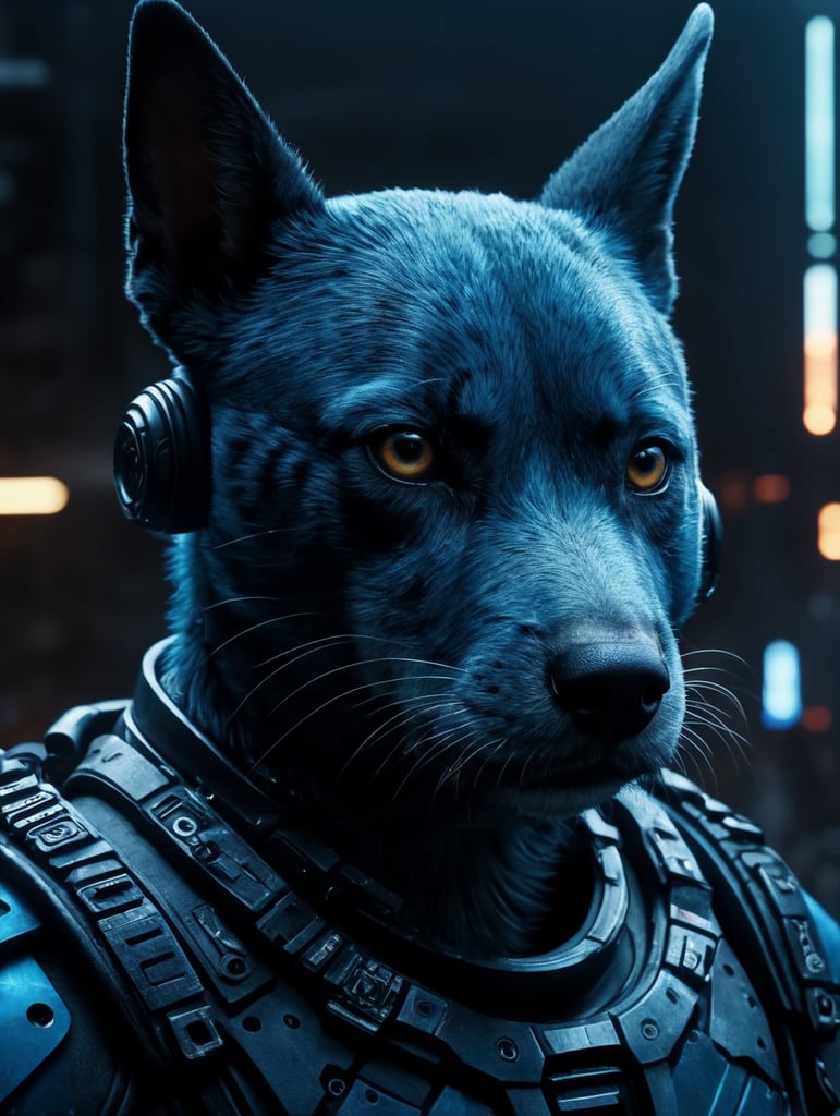 cyberpunk blue heeler