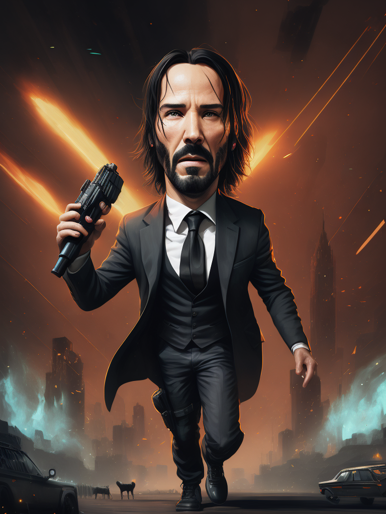 john wick illustrated by Skottie Young