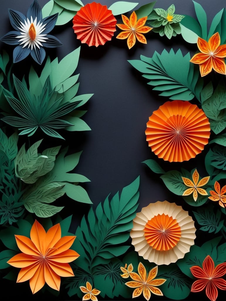 tropical flowers and plants